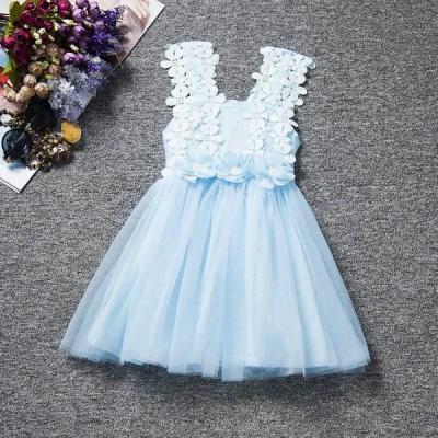 China Lovely Breathable Summer Baby Flower Girl Dress Princess Pageant Lace Tulle Little Girls Special Occasion Dresses ZH1453X for sale