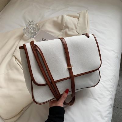 China 2021 New Korean Bags Women's Cotton Canvas Shoulder Messenger Bags Fashion Korean Portable High Quality Handbag for sale