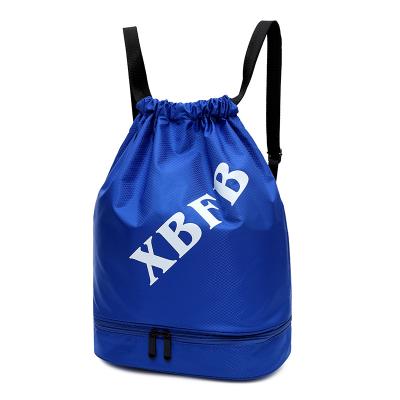 China 2021 New Hot Selling Large Capacity Outdoor Portable Fitness Sports Backpack Swimming Storage String Bag Drawstring Bag WIith Custom LOGO for sale