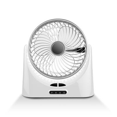 China Hotel Simple Design Desktop Stand Rotating Rotating Fan With 2 Rechargeable 2000mah Battery for sale