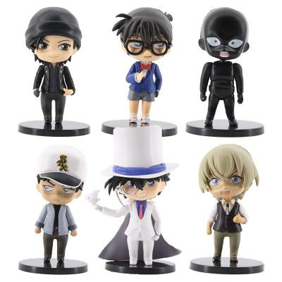 China Famous Cartoon Toy Hot Sale 6 Detective Conan Figures Kudo Shinichi Kaito Kidd The Shadowman Murderer Character Figure for sale