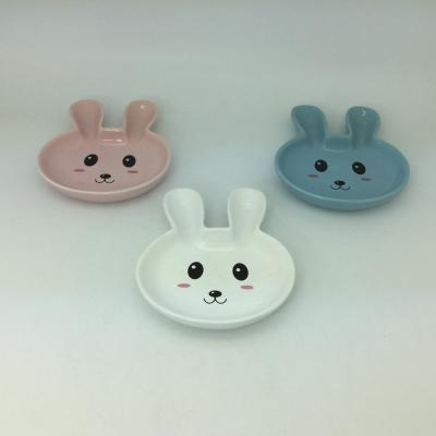 China Sustainable Cute Small Hamster Bowl Ceramic Pet Bowl Rabbit Shaped Pet Feeding Bowl For Small Animals for sale