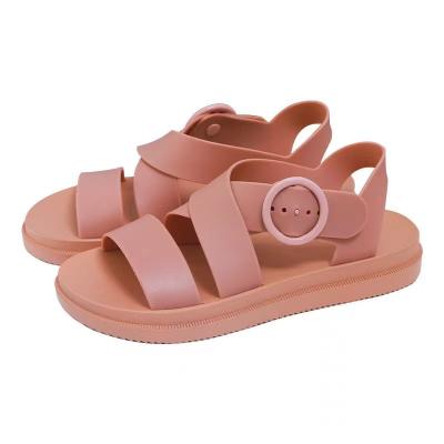 China Fashion trend the new 2022 Roman sandals in summer students a word with Ms. Han's pure edition beautiful color flat sandals for sale