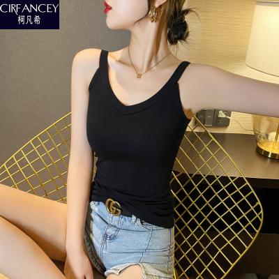 China Women's Main Tank Workout Elastic Sexy Comfortable Cotton Girl 2022 Black Summer Fitness Sport Wear Ladies Shirts for sale