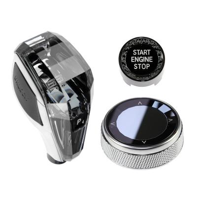 China BMW car modification series luxury crystal three-piece gear shift knob for BMW 1 series F20 F21 chassis car accessories for sale