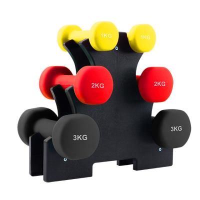 China Home Use Factory Price Dumbbell Set Dumbbell Rack Neoprene Coated Dumbbells Set with Rack for sale