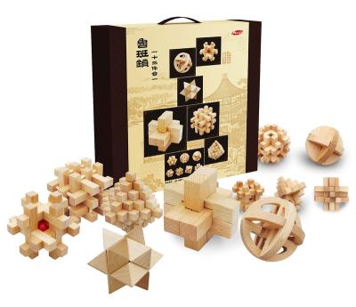 China Beech Wood Kids Adult Puzzle Toys For Children Adult Luban Lock Gift for sale