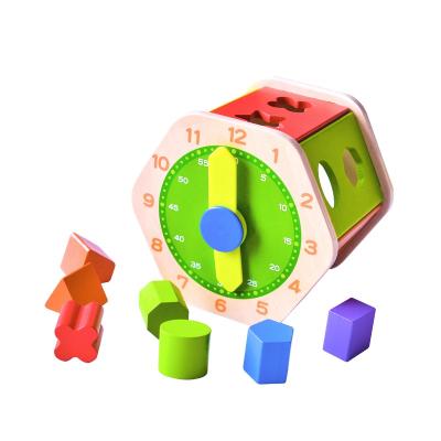 China 2022 Plywood Six Sides Shape Wooden Block Sorter Toy 12pcs Educational Wooden Toys For Children for sale