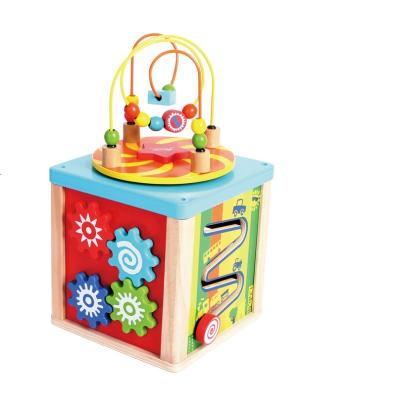 China Wooden classic educational musical toy activity cube wooden letters for sale