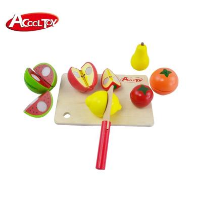 China Wood Pretend Play Food Wooden Fruit Cut Toys Fruits and Vegetables Cut Toy Baby Educational Wooden Color Box 48*25*37 cm EN71/ASTM 3Y+ for sale