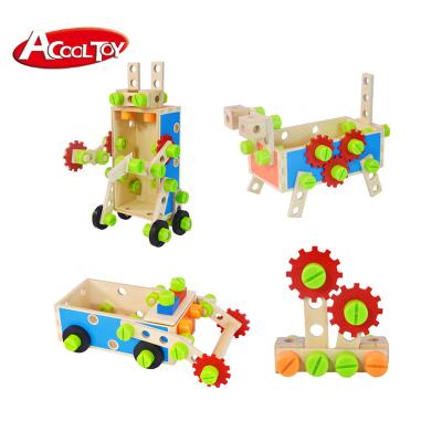 China MODEL TOY toys china DIY robot toy tool kit wholesale construction assembled children tools wooden box for sale