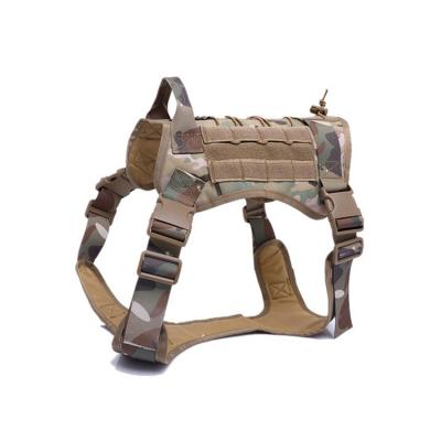 China Stocked Tactical Dog Harness No Front Leash Clip, Hook and Loop Pull Panel for Large Dog Custom Tactical Dog Military Harness for sale