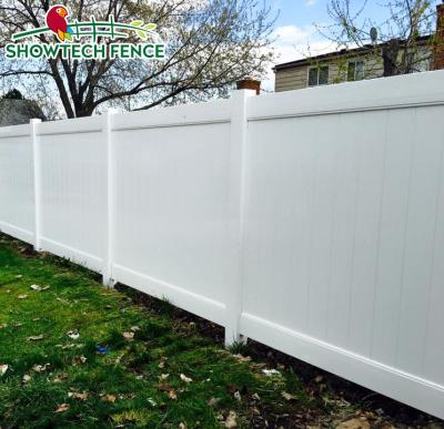 China Easily Assembled White Cheap 6 Feet Vinyl Fence Panels Privacy With Posts Wholesale, 8ft Plastic Gray Garden PVC Privacy Fence for sale