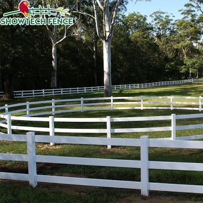 China Hot Popular Easily Assembled Vinyl 3 Rails Farm Fence PVC Horse Fence / Cattle Fence (Hot Selling) for sale