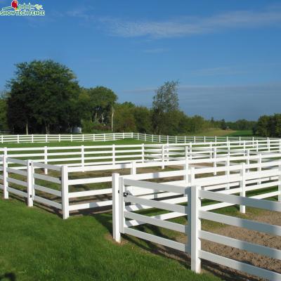 China Easily Assembled PVC Horse Rail Barrier PVC Post And Rail Fencing for sale