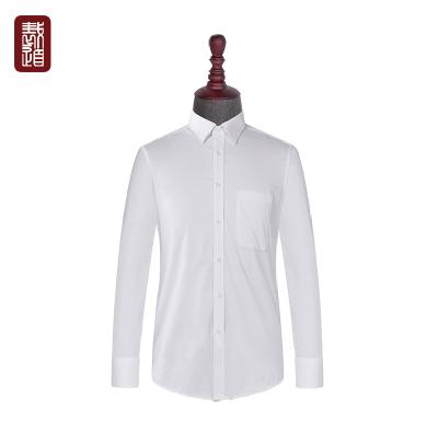 China Anti-pilling Men's White Shirts With Chest Left Pocket Regular Collar Shirts For Men for sale