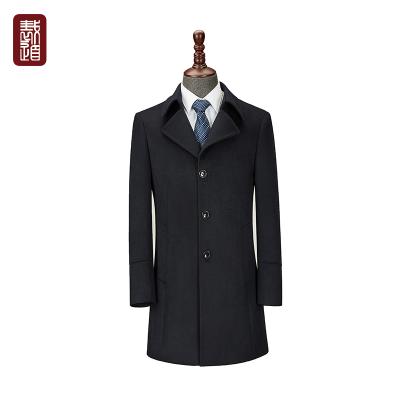 China 100% Wool Men Winter Business Overcoat Three Buttons Anti Shrink With Slash Pockets for sale