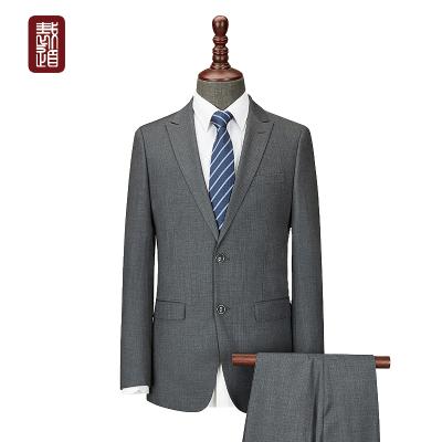 China Anti-Shrink Mens Lapel Peaked Fin Pockets Gray Suits One Vent for sale