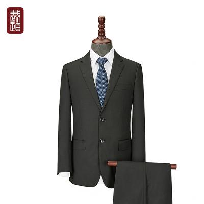 China Men's Worsted Wedding Anti-Shrink Suits Black Notched Lapel Design for sale