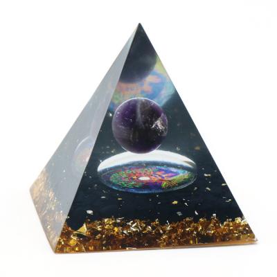 China Red Pyramid of Jasper Reiki Stones Orgone Seven Chakra Orgone of China Pyramid Energy Healing Crystals 7 Chakra Orgone for sale