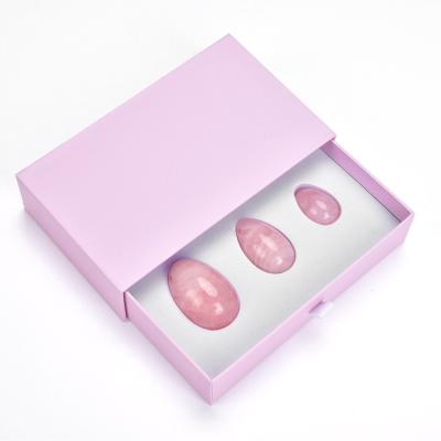 China Europe Amazon Best Selling Yoni Eggs Natural Jade Rose Quartz Yoni Egg for Women Pelvic Muscle Training 3 Sizes in One Set for sale