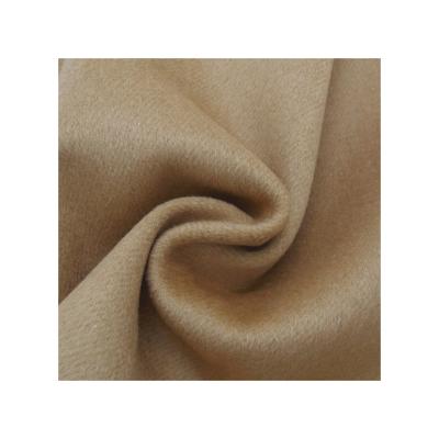 China Wind proof double face twill fabric wool camel color woven solid single dyed fleece textile for overcoat for sale