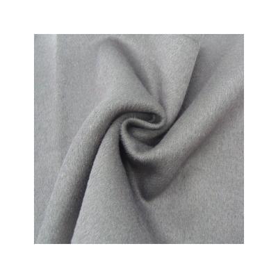 China Solid Wind Proof Double Face Twill Woolen Fabric Plain Dyed Color Woven Fleece Textile For Overcoat for sale