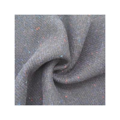 China Wind proof single face twill fabric one side wool yarn dyed color tweed wool fabric knicker 100% yarn fleece woven fabric for overcoat for sale