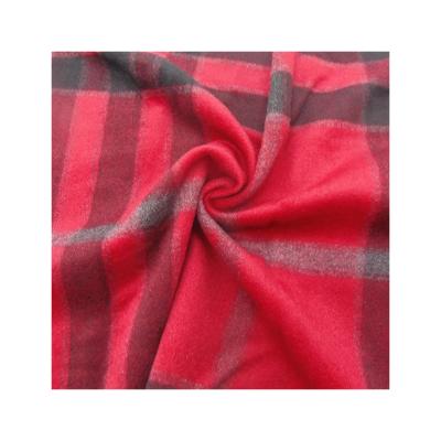 China Large Mid Mid Weight Wind Proof One Side Wool Plaid Fabric Wool Plaid Fabric Single Weight Wool Tartan Woven Fleece Cloth Textile For Overcoat for sale