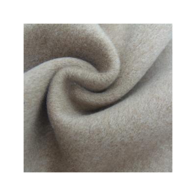 China Wind proof double face cut velor woolen fabric faced cashmere &wool fabric plain dyed color woven fleece fabric for overcoat for sale