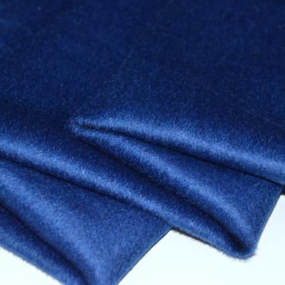 China Global Hot Selling Newest Design Wind Proof Blue Wrinkle Resistant Smooth Coat Woolen Fabrics for sale