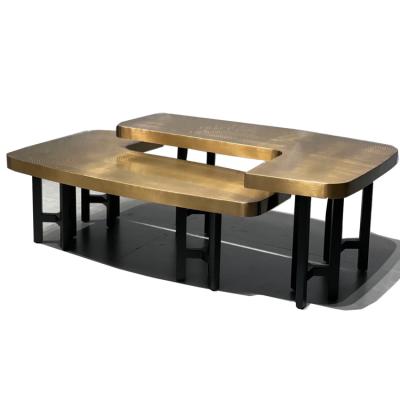 China Modern Irregular Italian Gold Design Stainless Steel Italian Gold Table Unique Coffee Table Tea Coffee Table Living Room Furniture for sale