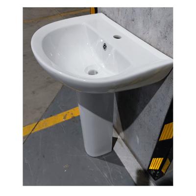 China Single Viable Balcony Bathroom Ceramic Household Hands And Face Floor Pedestal Wash Basin Wash Vanity for sale