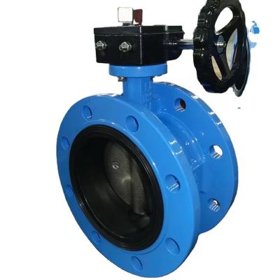 China The blue cast iron turbine double pipes dn50-dn1200 PN10 PN16 Dz341X Dz41X flange butterfly valve for sale