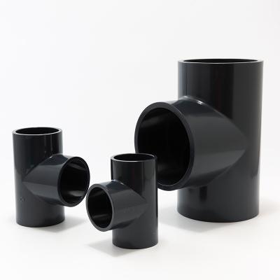 China PN16 PN10 1.0Mpa 1.6Mpa DN15 20 25 32 40 50 65 80 100 125 150 200 250 300 350 PVC-U PIPES gray water pipe tube tee DN15-DN400 for sale