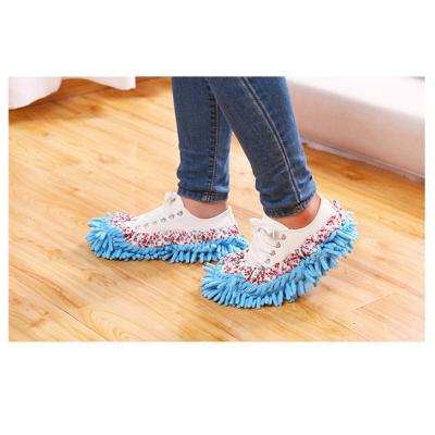 China Viable Wholesale Lazy Floor Dusting Slipper Dust Broom Chenille Factory Foot Shoe Cleaning Cover for sale