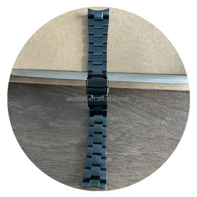 China 316L Stainless Steel Slonton Customize Oyster Metal Watchband 316L Stainless Steel PVD Solid Black Watch Band for sale