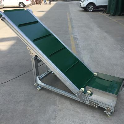 China Customized Small Hopper Fire Resistant Industrial PVC Food Grade Inclined Belt Conveyor System for sale