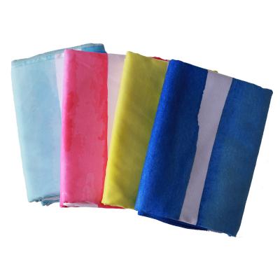 China Good Quality Disposable Wide Striped Wide Oversized Suede Microfiber Microfiber Beach Towel Heavy Duty Portable Blanket Double for sale