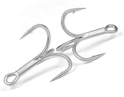 China 5/0# Fishhook High Tensile High Carbon Steel Barbed Quadruple Strong Treble Hook for sale