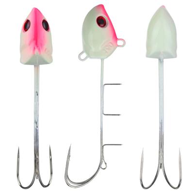 China 160g 200g 250g lead steel high carbon luminous hook binary lead fish jig hook for sale