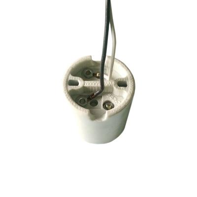 China Factory Price E40 Screw Lamp Holder With Hanging Up Wire Ceramic Lamp Holder for sale