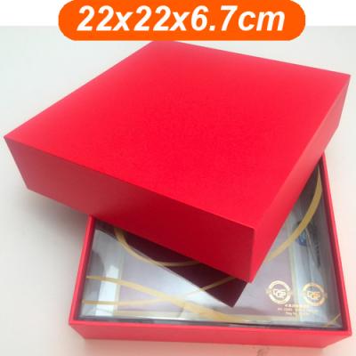 China Full Color Red Packaging Tea Paper Box Recycled with Clear Inner Tray Birdnest Boxes Te koop