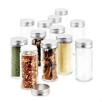 China 3oz 80ml Food Glass Jar Round Spice Bottle Glass Seasoning Jars With Shaker Lids for sale