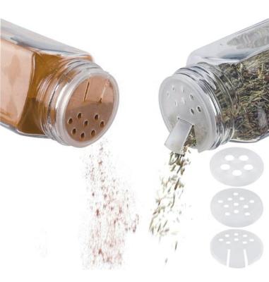 China Glass Food Jar 4oz Square Spice Jar With Airtight Cap Square Spice Bottle With Shaker Lids for sale