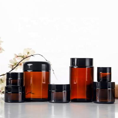 China Amber Glass Food Cosmetic Jars / Cosmetics China Supplier 270 g Glass Cream Jar for sale