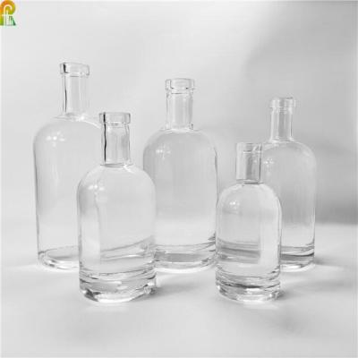 China Wholesale Clear Customized Tequila Gin Glass Bottles Craft Spirit Vodka Whiskey 200ml Cork Top Liquor Spirits Rum for sale