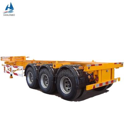 China Skeleton truck trailer 2021hot sale 3axle container trailer transport cargo for sale