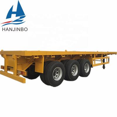 China Truck Trailer Chengda Used 3 Axles 40ft Tlatbed Semi Truck Trailer With Container Lock for sale