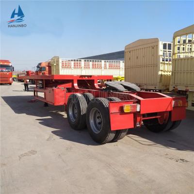 China Flatbed truck trailer 2 axle 3 axle container trailer with fifth wheel link superlink truck trailer for sale